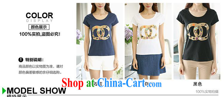 The European site female Korean summer leisure cultivating the code t-shirt stamp letters pure cotton short-sleeved T-shirt female white 2 XL pictures, price, brand platters! Elections are good character, the national distribution, so why buy now enjoy more preferential! Health