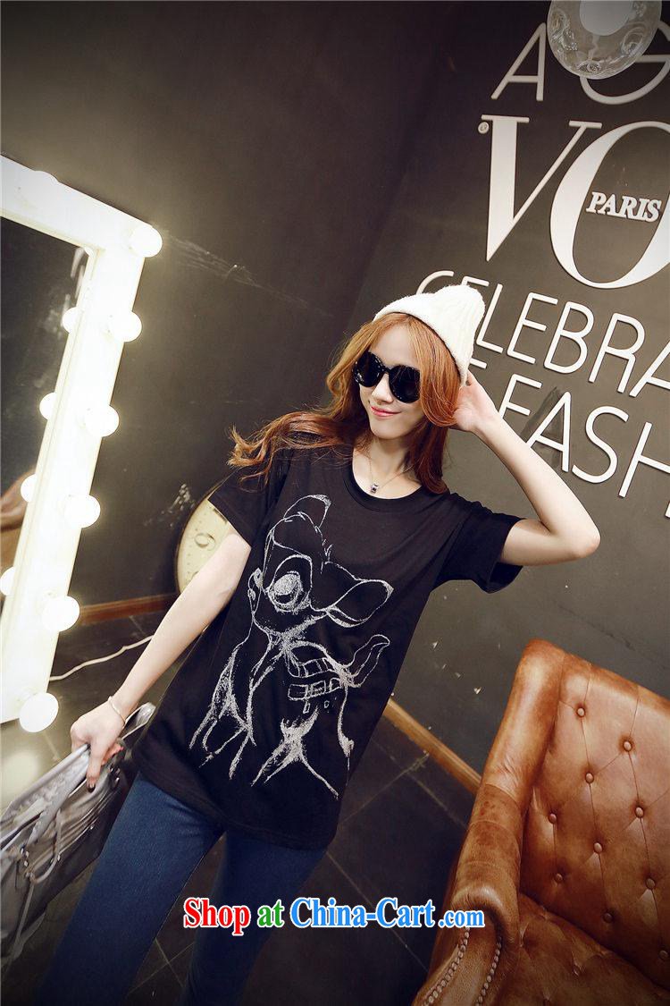 2015 spring and summer new cute little deer cotton loose short-sleeve girls T-shirt Korean female white XL pictures, price, brand platters! Elections are good character, the national distribution, so why buy now enjoy more preferential! Health