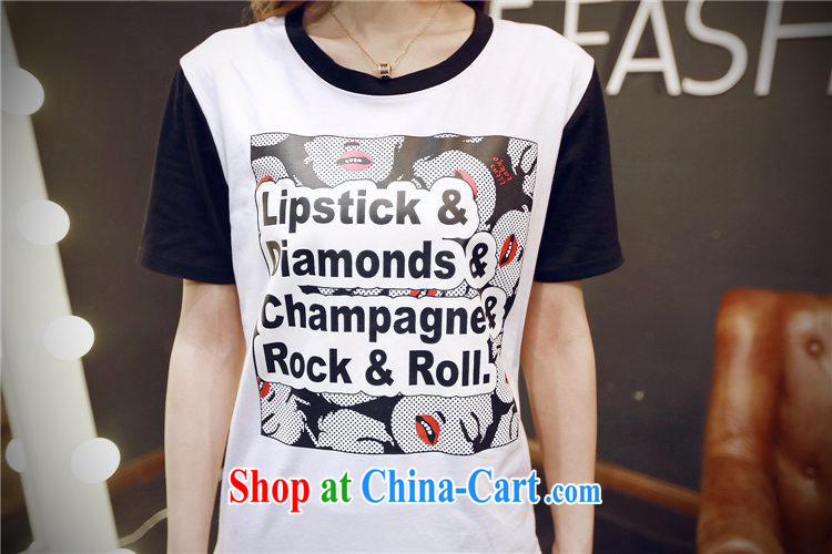 2015 spring new ROCK cotton letter short-sleeve girls T-shirt Han version relaxed European site female black XL pictures, price, brand platters! Elections are good character, the national distribution, so why buy now enjoy more preferential! Health