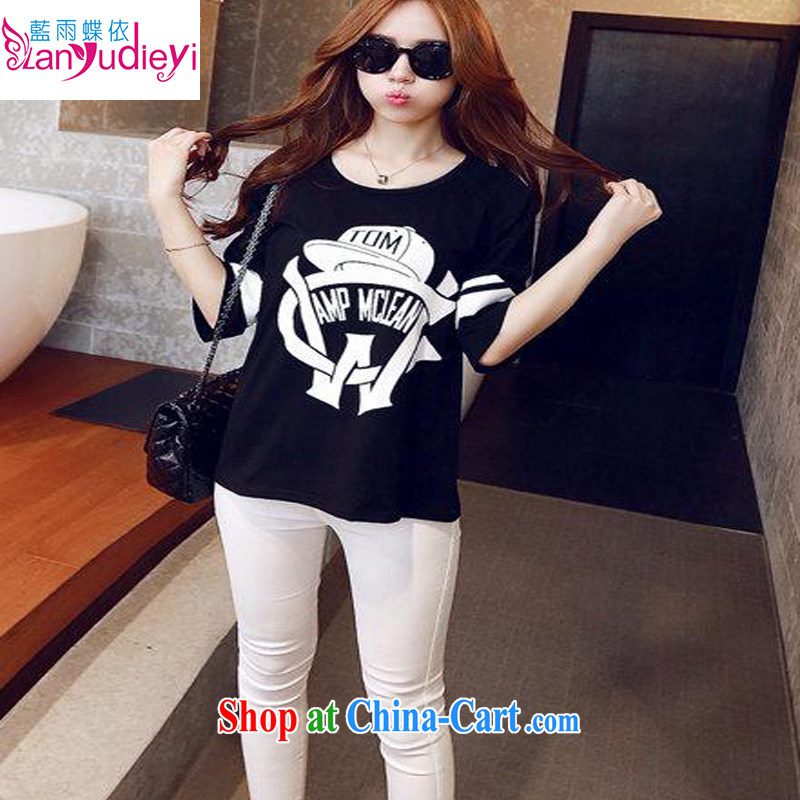2015 spring and summer new baseball caps stamp duty in loose shirts female Korean leisure blouses black XL