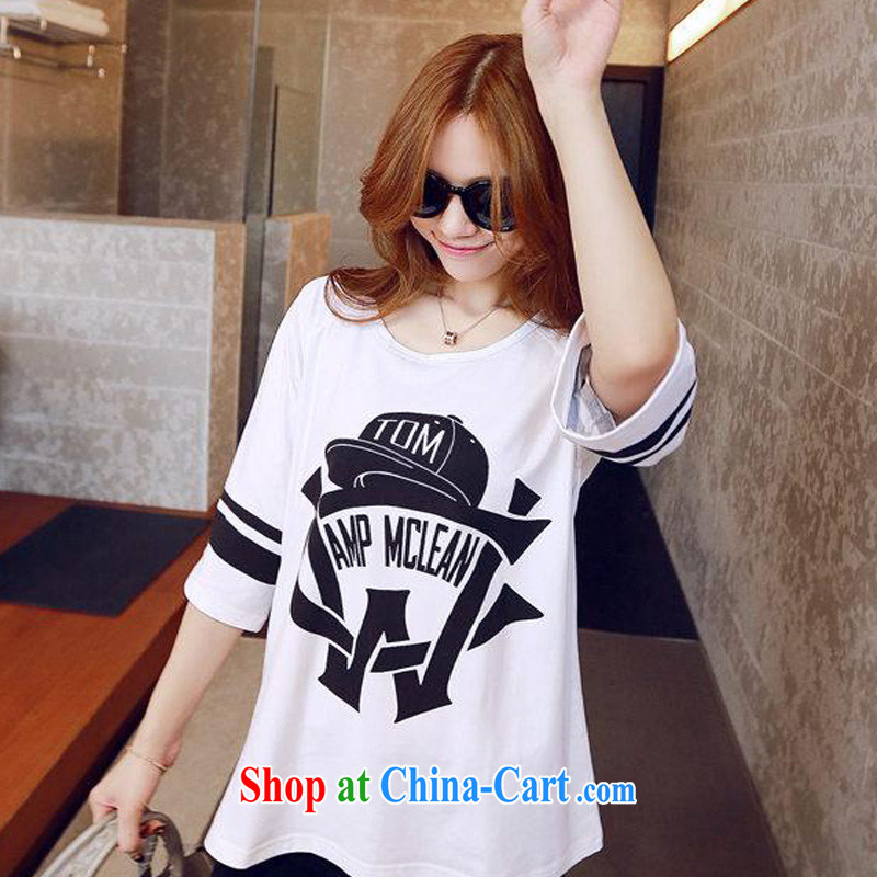 2015 spring and summer new baseball caps stamp duty in loose sleeved T-shirt female Korean leisure blouses black XL, blue rain bow, and shopping on the Internet