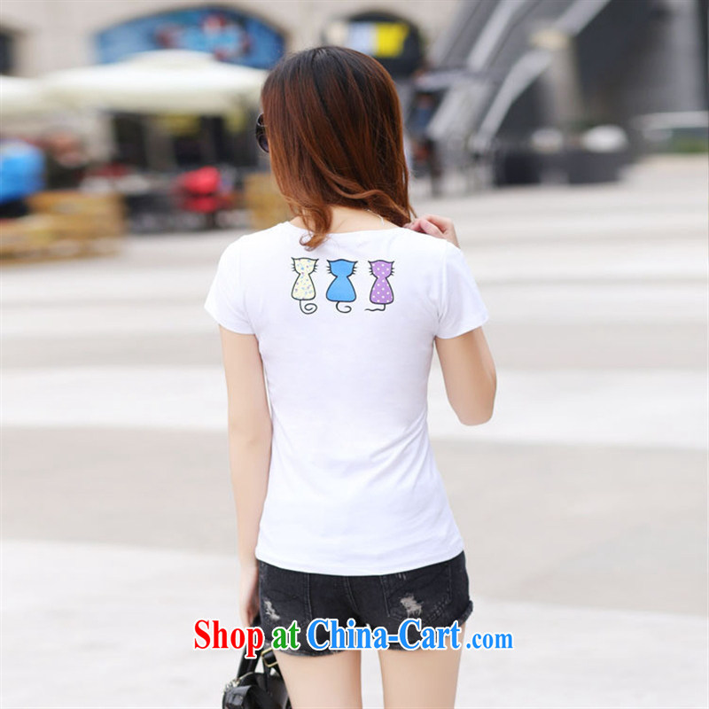 2015 spring and summer new t-shirt short, Korean girls short sleeve T-shirts solid middle and high school students T shirts small shirts summer XL White, Blue rain bow, and, shopping on the Internet