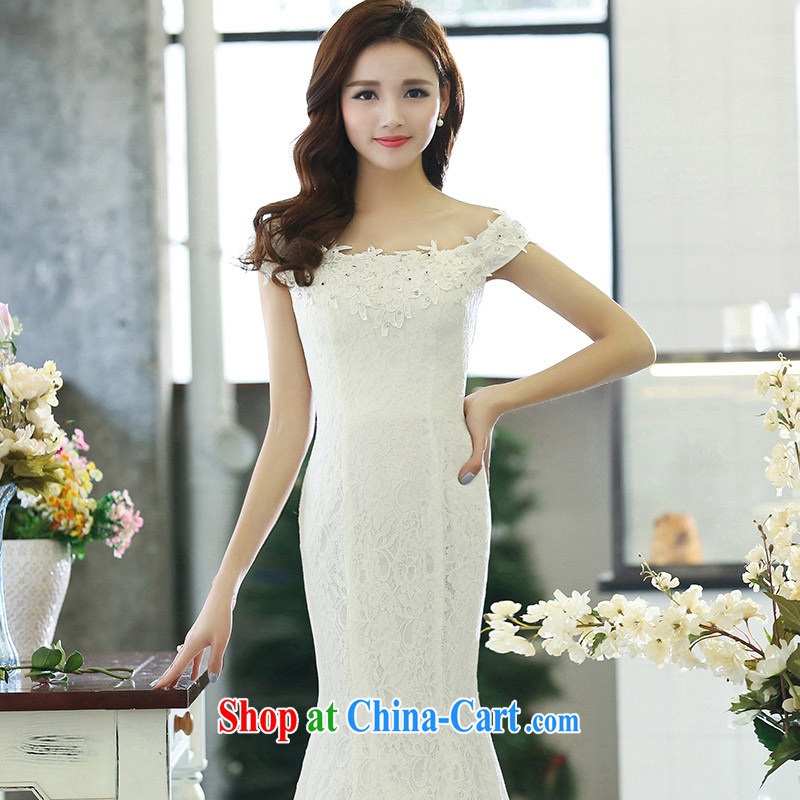 To have the Show 2015 spring new minimalist beauty, your shoulders drawcord Annual Gala Evening lace long gown 1515 A white XL, access to good. The show, shopping on the Internet
