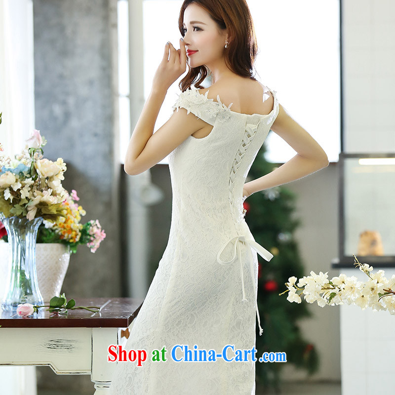 To have the Show 2015 spring new minimalist beauty, your shoulders drawcord Annual Gala Evening lace long gown 1515 A white XL, access to good. The show, shopping on the Internet