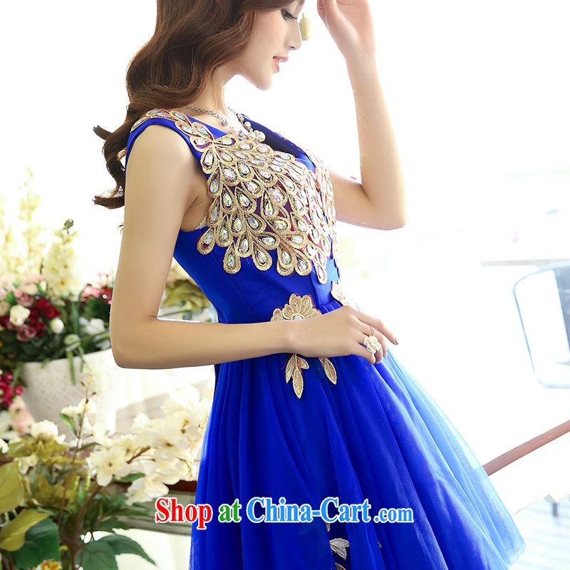 Access to and the Sau 2015 spring new-waist cultivating the peacock skirt dresses wedding dresses Evening Dress 2517 A PO blue XL, on their own, the show, and on-line shopping