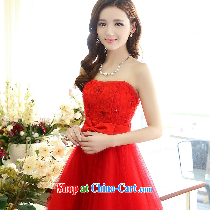 Access to and the Sau 2015 spring in short about waist high-end lace, long wedding-day dress dress women's clothing 1519 A red XXL, access to their own. The show, shopping on the Internet