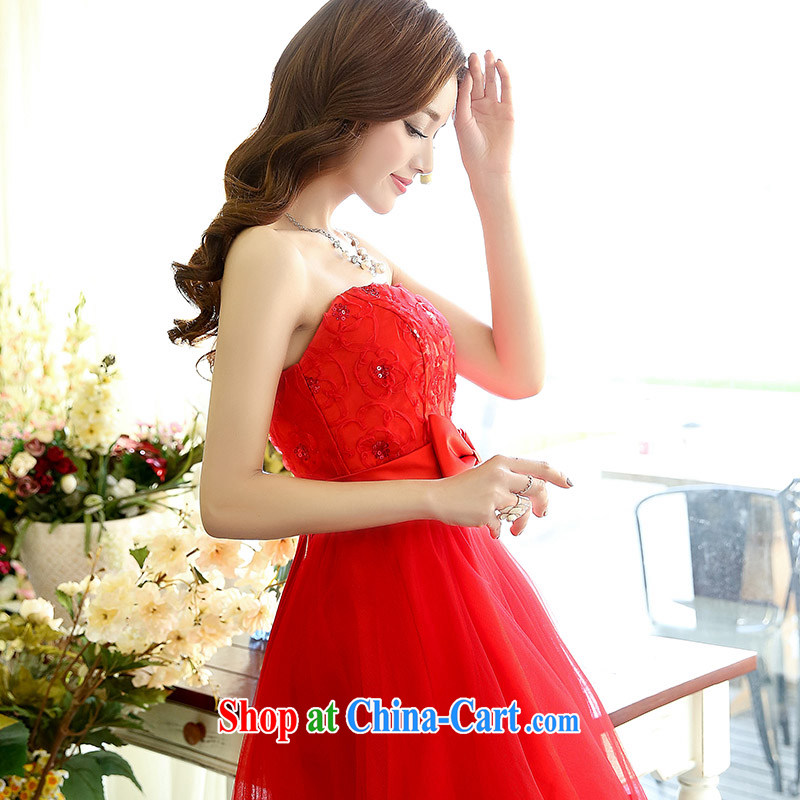 Access to and the Sau 2015 spring in short about waist high-end lace, long wedding-day dress dress women's clothing 1519 A red XXL, access to their own. The show, shopping on the Internet