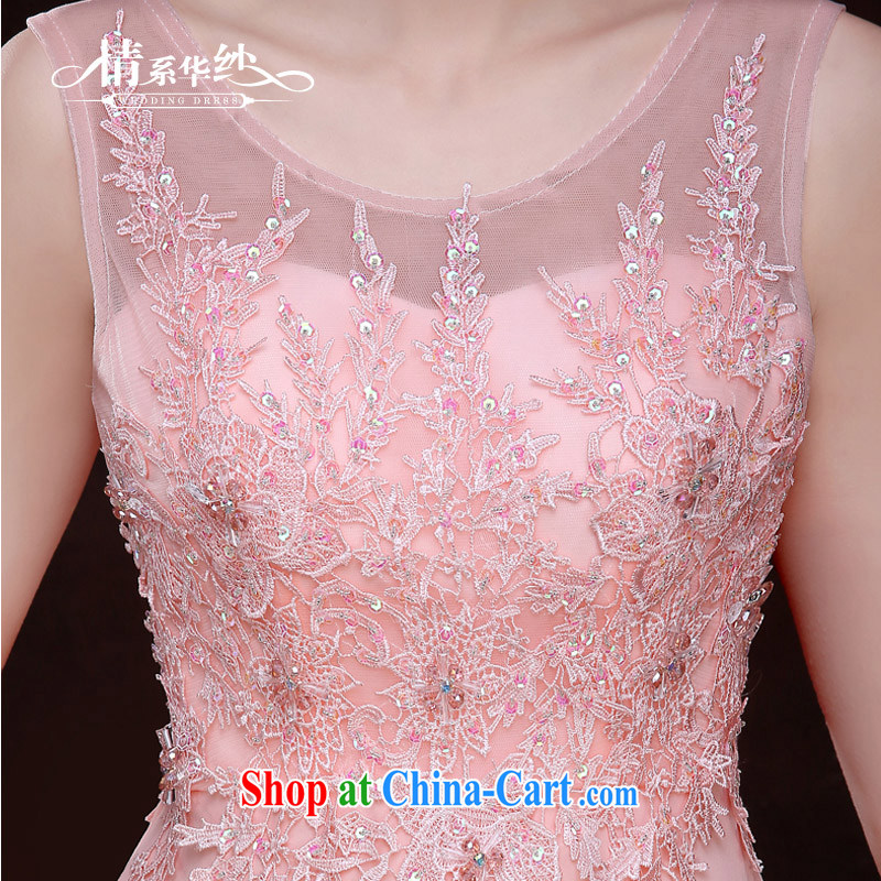 The china yarn 2015 New red long marriages wedding dresses Evening Dress girl toast clothing bridesmaid clothing spring and summer, pink. size do not accept return and China yarn, shopping on the Internet