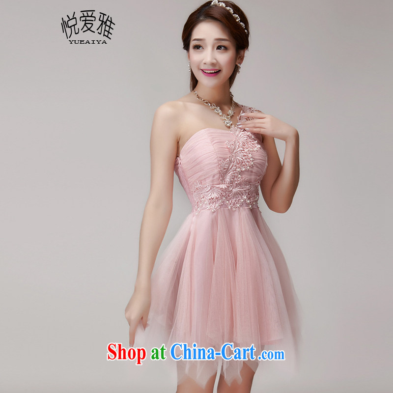 Yue love Ya 2015 New staple Pearl bridesmaid sisters served short skirts, bare chest banquet dress summer 9883 DR apricot are code