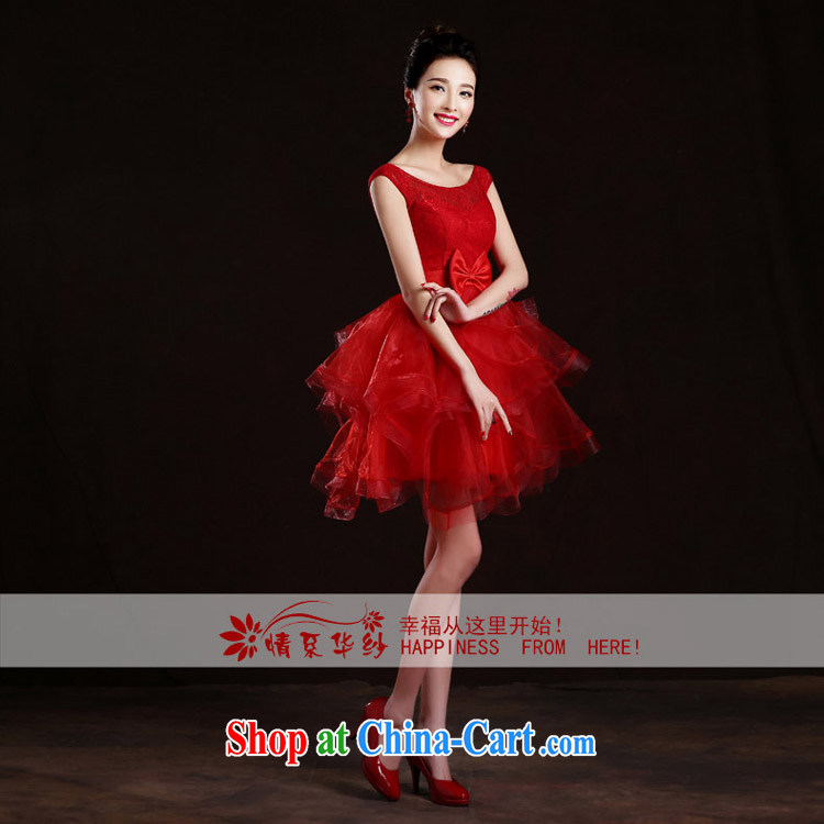 The china yarn 2015 new Korean version the Field shoulder short dress wedding bridal toast serving bridesmaid service shaggy dress evening dress spring and summer Red. size does not accept return pictures, price, brand platters! Elections are good character, the national distribution, so why buy now enjoy more preferential! Health