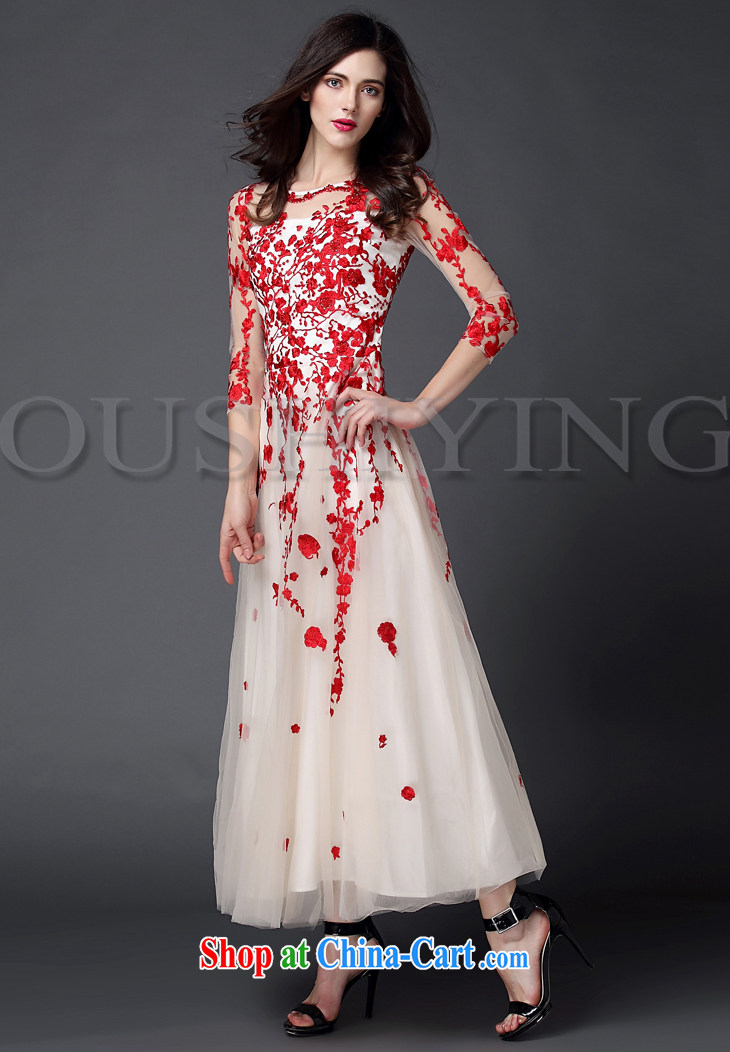 The poetry film 2015 autumn and winter, the United States and Europe the Web yarn stitching and staples Pearl embroidered beauty dress dress long skirts red XL pictures, price, brand platters! Elections are good character, the national distribution, so why buy now enjoy more preferential! Health