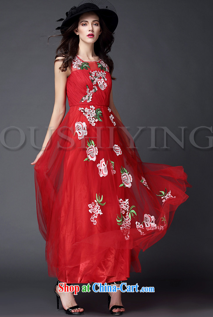 The poetry film 2015 new female embroidery flower nail drill long red wedding dress banquet evening bridesmaid bridal dress toast annual service spring red XL pictures, price, brand platters! Elections are good character, the national distribution, so why buy now enjoy more preferential! Health