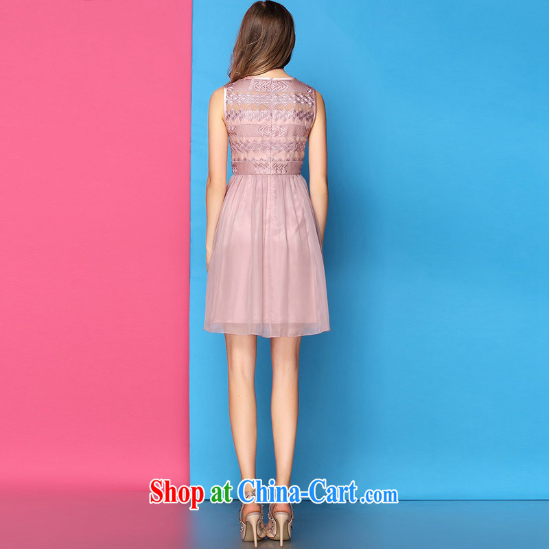 The poetry film fall 2015 put new dress and nails Pearl embroidered style beauty Silk Dresses a dress suit skirt and pink XL, the poem (oushiying), online shopping