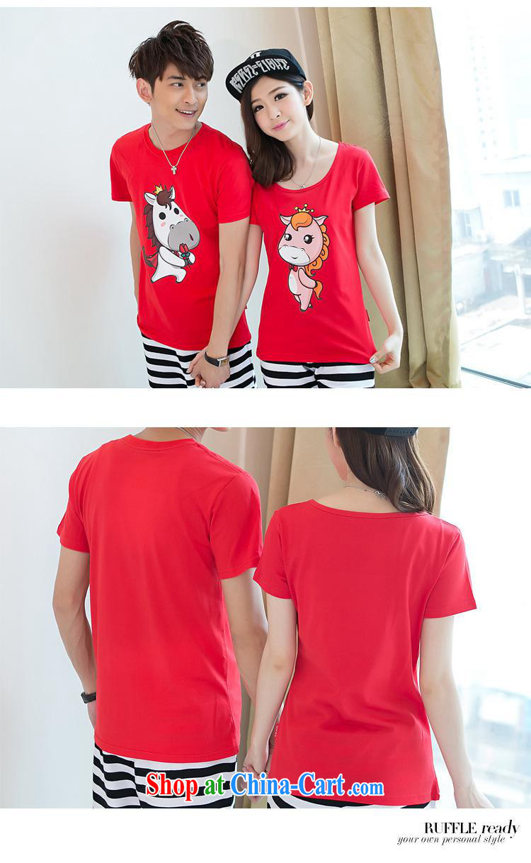 2015 summer couples the Korean version of the greater code pure cotton loose T-shirt beach lovers a short-sleeved shirt T red male XXL pictures, price, brand platters! Elections are good character, the national distribution, so why buy now enjoy more preferential! Health