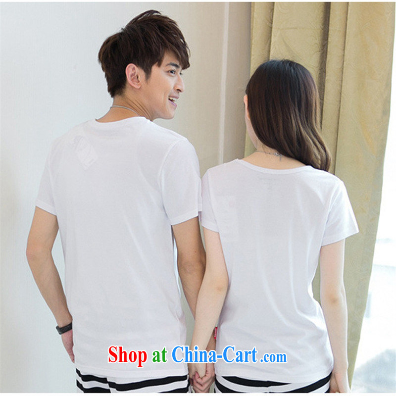 2015 summer couples the Korean version of the greater code cotton loose T-shirt beach lovers a short-sleeved shirt T red male XXL, blue rain bow, and shopping on the Internet