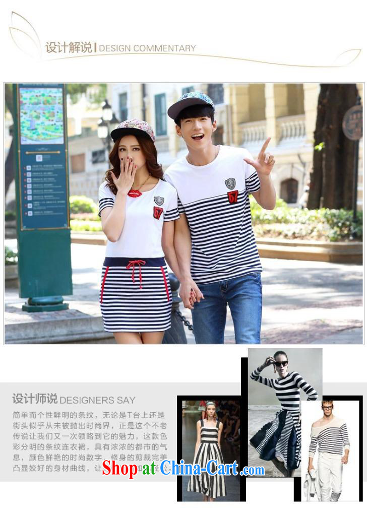 2015 new Korean couples men and women with a short-sleeved shirt T long, striped dresses female students with pictures and color XXL pictures, price, brand platters! Elections are good character, the national distribution, so why buy now enjoy more preferential! Health