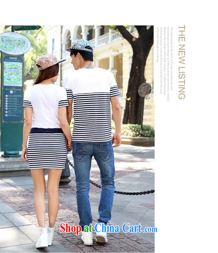 2015 new Korean couples men and women with a short-sleeved shirt T long, striped dresses female students with pictures and color XXL pictures, price, brand platters! Elections are good character, the national distribution, so why buy now enjoy more preferential! Health