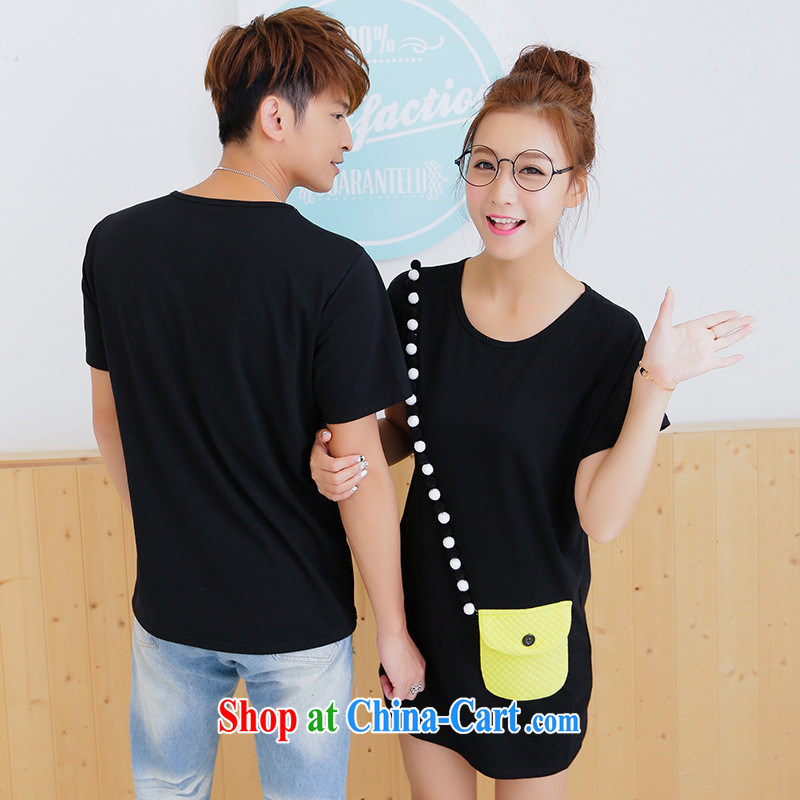 Couple the 2015 Korean version of the new, summer pocket with very casual men and women short-sleeved T-shirt white male XXL, blue rain bow, and, shopping on the Internet