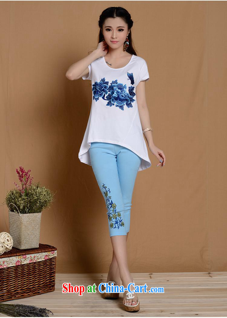 Summer new Ethnic Wind round-collar short-sleeve shirt T loose the code graphics thin embroidery take the shoulder sleeve T female white XXL pictures, price, brand platters! Elections are good character, the national distribution, so why buy now enjoy more preferential! Health