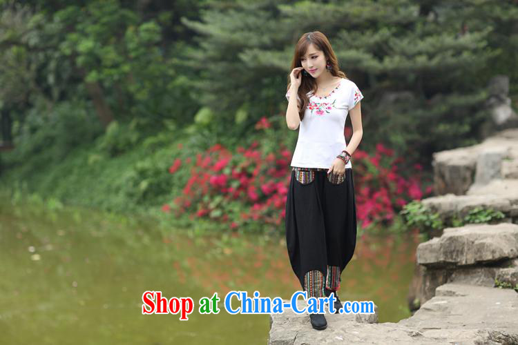 National wind women summer 2015 new round-collar short-sleeve embroidered leisure T shirts girls cotton 9127 white 2XL pictures, price, brand platters! Elections are good character, the national distribution, so why buy now enjoy more preferential! Health