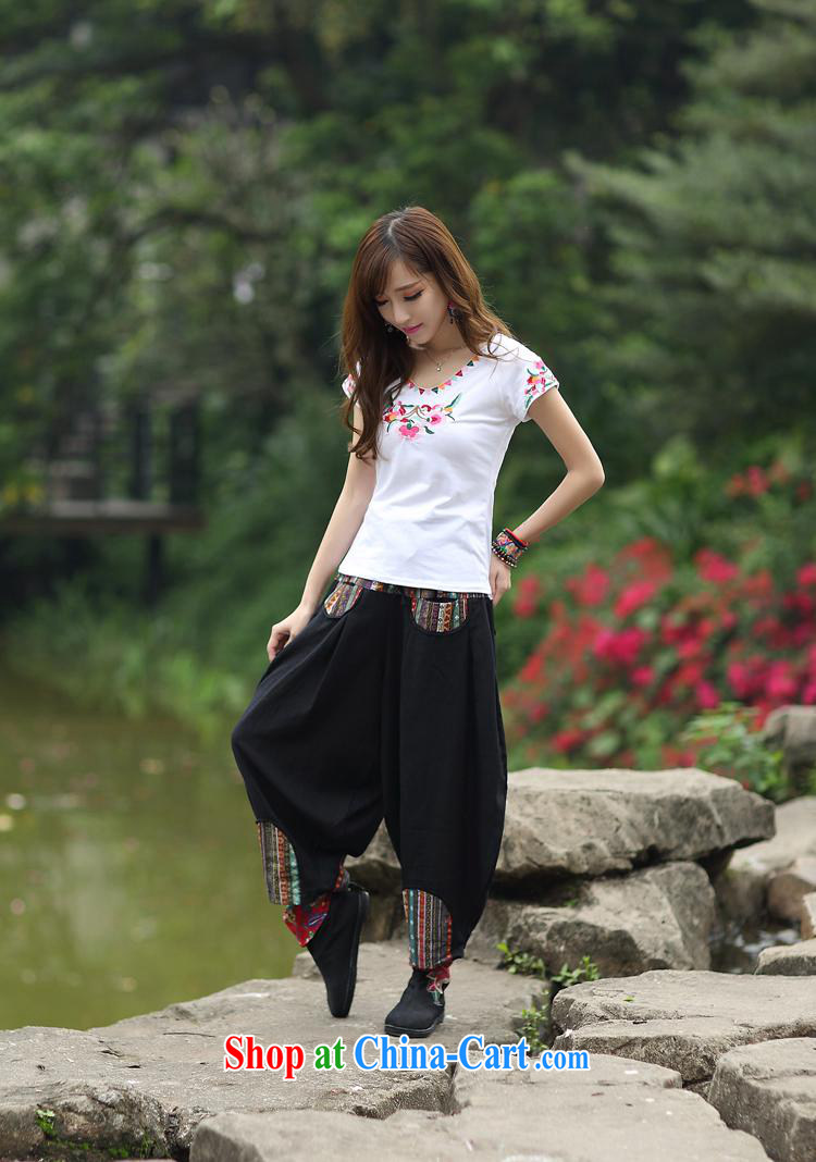 National wind women summer 2015 new round-collar short-sleeve embroidered leisure T shirts girls cotton 9127 white 2XL pictures, price, brand platters! Elections are good character, the national distribution, so why buy now enjoy more preferential! Health