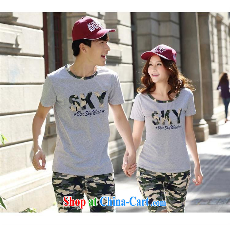 Couples with summer 2015 new couples T pension Korean men and women letter short-sleeved T-shirt shorts couples with gray male XXL pictures, price, brand platters! Elections are good character, the national distribution, so why buy now enjoy more preferential! Health