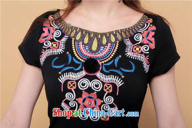 Mr Ronald ARCULLI load new Ethnic Wind female embroidery field short-sleeved round neck shirt T A 119 black XXL pictures, price, brand platters! Elections are good character, the national distribution, so why buy now enjoy more preferential! Health