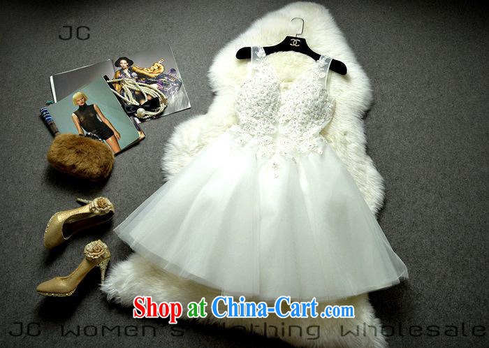 2015 New Name-yuan style bridal bridesmaid PATA V collar decals nail Pearl shaggy dress skirt 122,504 white XL pictures, price, brand platters! Elections are good character, the national distribution, so why buy now enjoy more preferential! Health