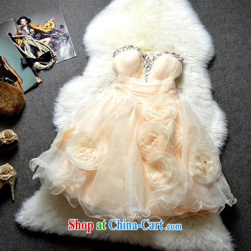 2015 Summer in Europe and New female wedding mandatory wrapped chest embroidered Princess night boutique dress S 062,937 apricot XL, health concerns (Rvie .), and, on-line shopping