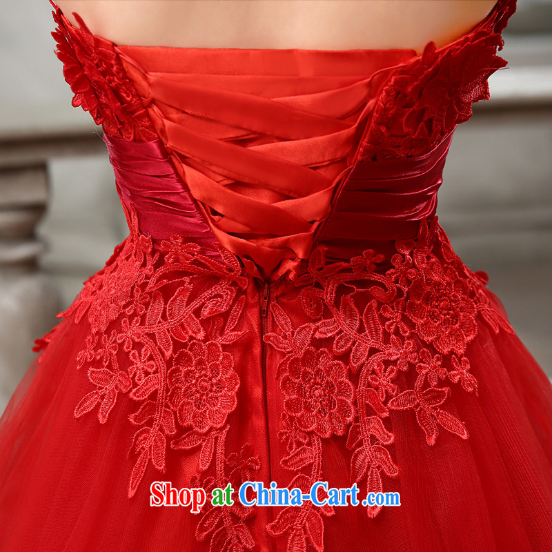 Honey, bride wiped chest wedding dresses new 2015 spring and summer red lace long marriages served toast short evening dress red XL, honey, bride, shopping on the Internet