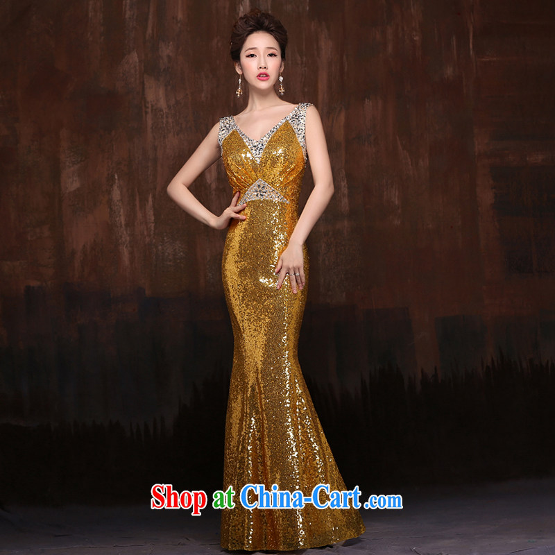 Snow Lotus bows dress new stylish marriages summer shoulders, cultivating red crowsfoot long gold XL pictures, price, brand platters! Elections are good character, the national distribution, so why buy now enjoy more preferential! Health