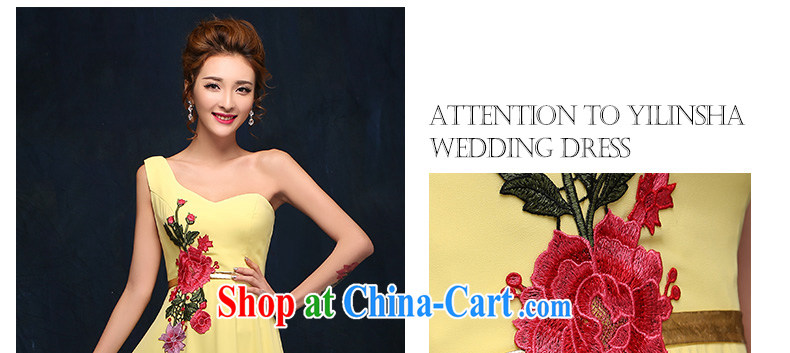 Evening Dress long, 2015 new winter toast, Service Bridal Fashion yellow wedding banquet, shoulder the dress yellow XL pictures, price, brand platters! Elections are good character, the national distribution, so why buy now enjoy more preferential! Health