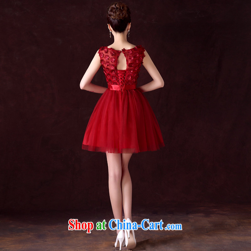 A good service is a stylish evening dress 2015 new spring and summer banquet small dress short bridesmaid dress sister dress wine red XL, good service, and shopping on the Internet