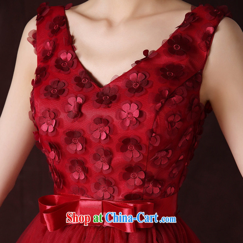 A good service is a stylish evening dress 2015 new spring and summer banquet small dress short bridesmaid dress sister dress wine red XL, good service, and shopping on the Internet