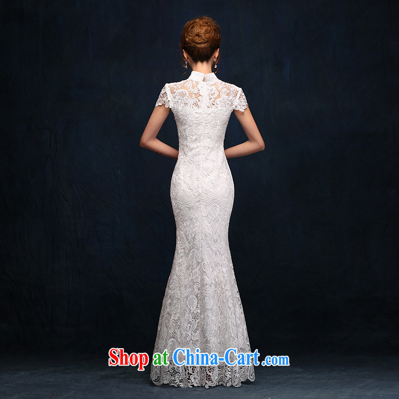 According to Lin Sha Evening Dress 2015 new Chinese qipao gown white beauty bridesmaid serving long annual banquet dress white XL, according to Lin, Elizabeth, and shopping on the Internet