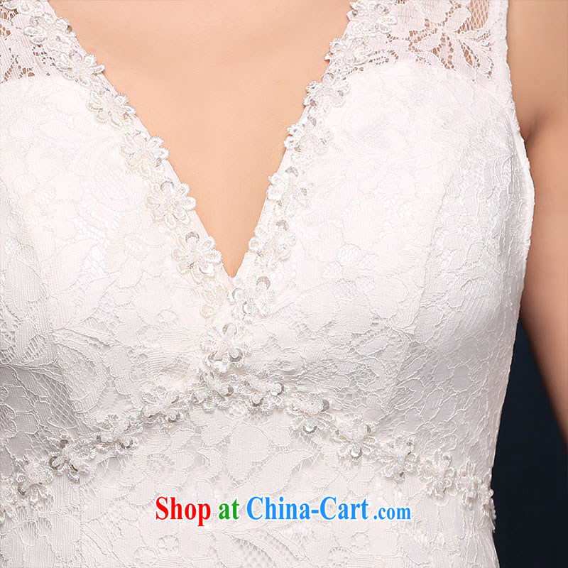 According to Lin Sha shoulders V for wedding dresses lace new sexy back exposed crowsfoot bridal wedding white beauty graphics thin dress white L, according to Lin, Elizabeth, and shopping on the Internet