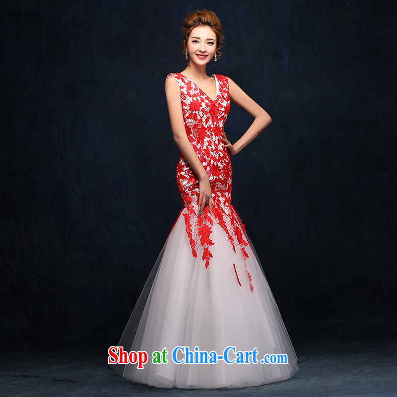 According to Lin bows her Service Bridal Fashion Evening Dress Korean red lace crowsfoot wedding dress long evening dress 2015 New Red will bind with, according to Lin, Elizabeth, and shopping on the Internet