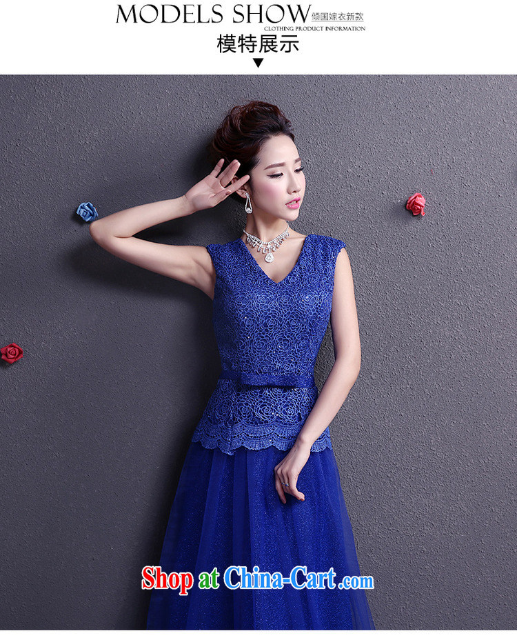 The woman bows Service Bridal Fashion 2015 Evening Dress long lace beauty shoulders marriage wedding dresses spring and summer blue M pictures, price, brand platters! Elections are good character, the national distribution, so why buy now enjoy more preferential! Health