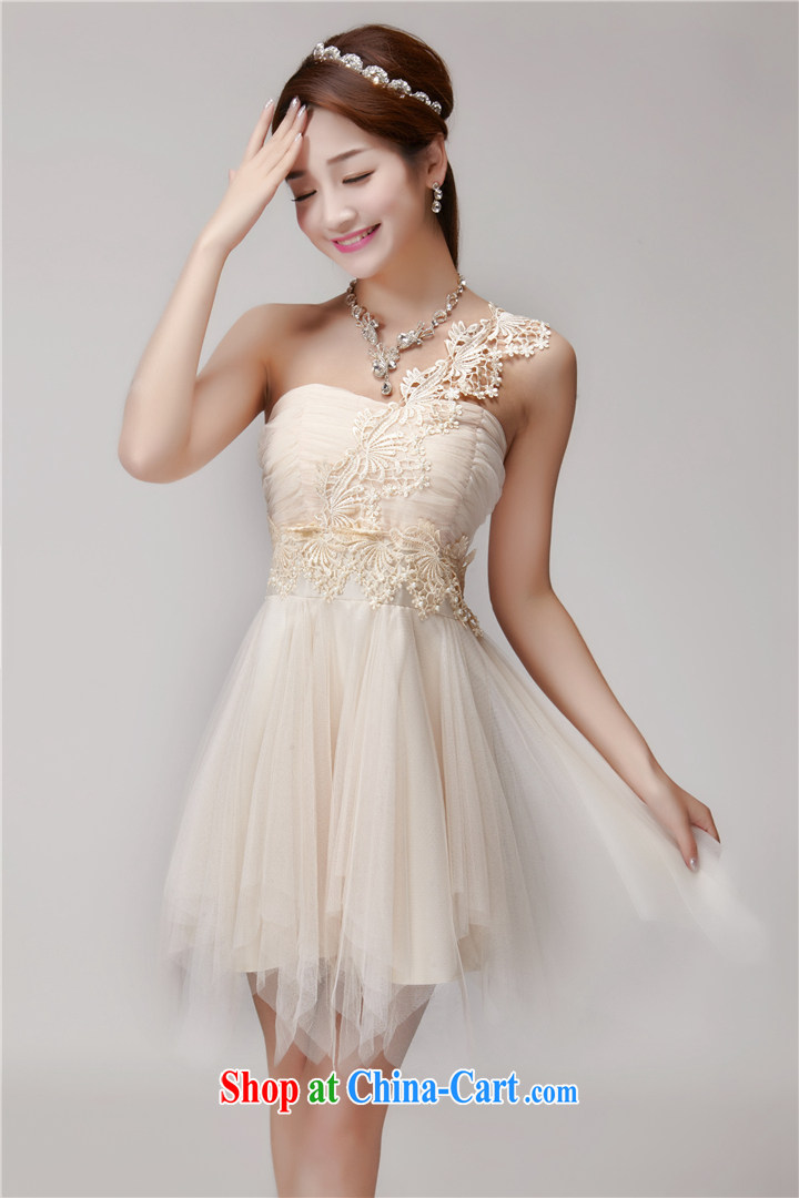 #2015 summer new stylish bridesmaid dresses in banquet dress sister skirt short, small dress bridesmaid serving women 988 apricot L pictures, price, brand platters! Elections are good character, the national distribution, so why buy now enjoy more preferential! Health