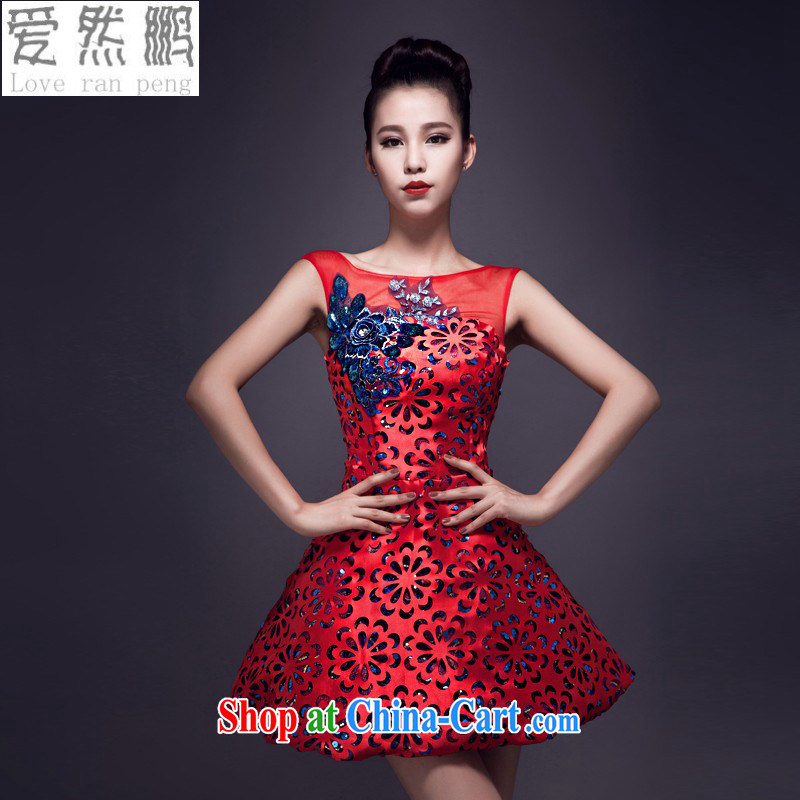 Love so Peng 2015 new bride's toast company serving high annual dress short, blue and white porcelain Evening Dress bridesmaid banquet spring red customers to size the Do Not Support RMA
