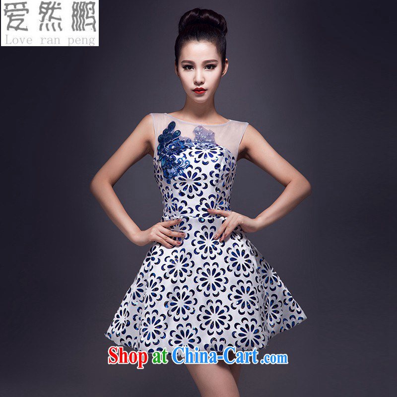 Love so Peng 2015 new bride toast company serving high annual dress short, blue and white porcelain Evening Dress bridesmaid banquet, red customers to size the Do Not Support return to love so Pang, and shopping on the Internet