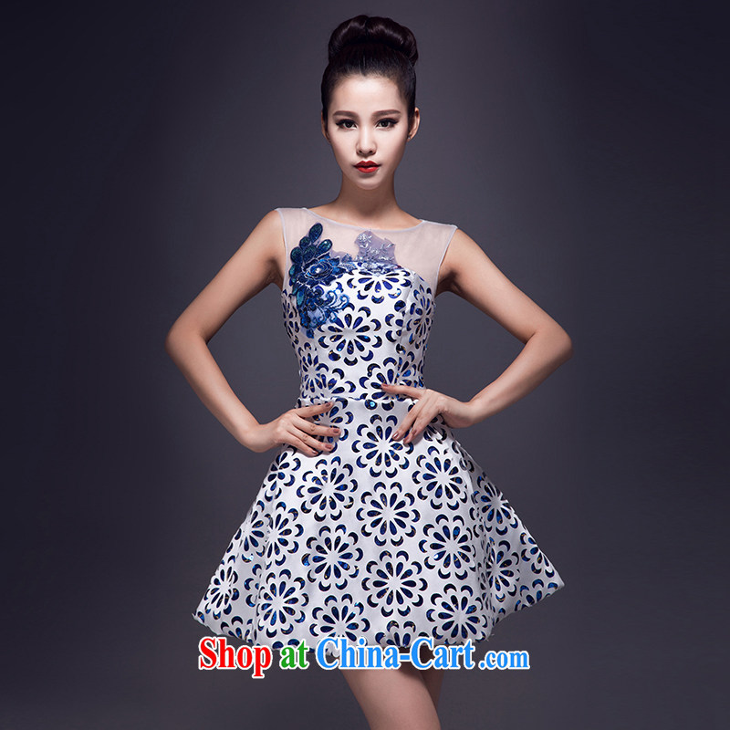Love so Peng 2015 new bride toast company serving high annual dress short, blue and white porcelain Evening Dress bridesmaid banquet, red customers to size the Do Not Support return to love so Pang, and shopping on the Internet