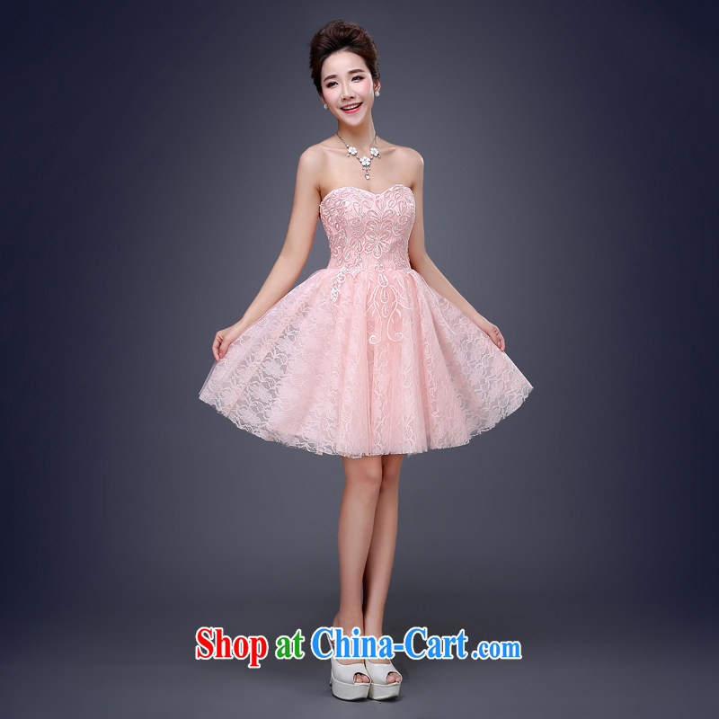 Cheng Kejie MIA 2015 new lace wedding dresses small short Evening Dress skirt performances serving toast bridesmaid dress bare pink XXXL, Jake Mia, and shopping on the Internet