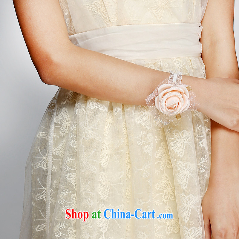Addis Ababa honey, new, only the US-style the Pearl River Delta (PRD folds back biological empty check flower embroidery lace hangs also dress dresses Evening Dress bridesmaid dress the performances are beige, honey, Addis Ababa (Mibeyee), online shopping