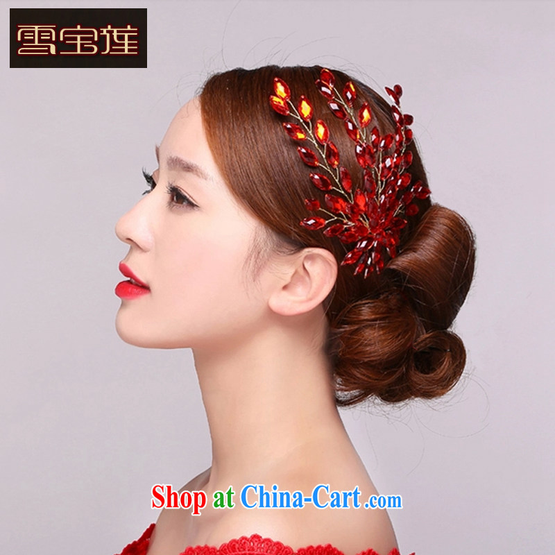 Snow Lotus wedding accessories Korean-style marriage and take their bows hair accessories hairpin cheongsam dress, dress, bridal head-dress Red Beauty of wheat-head flowers red are code