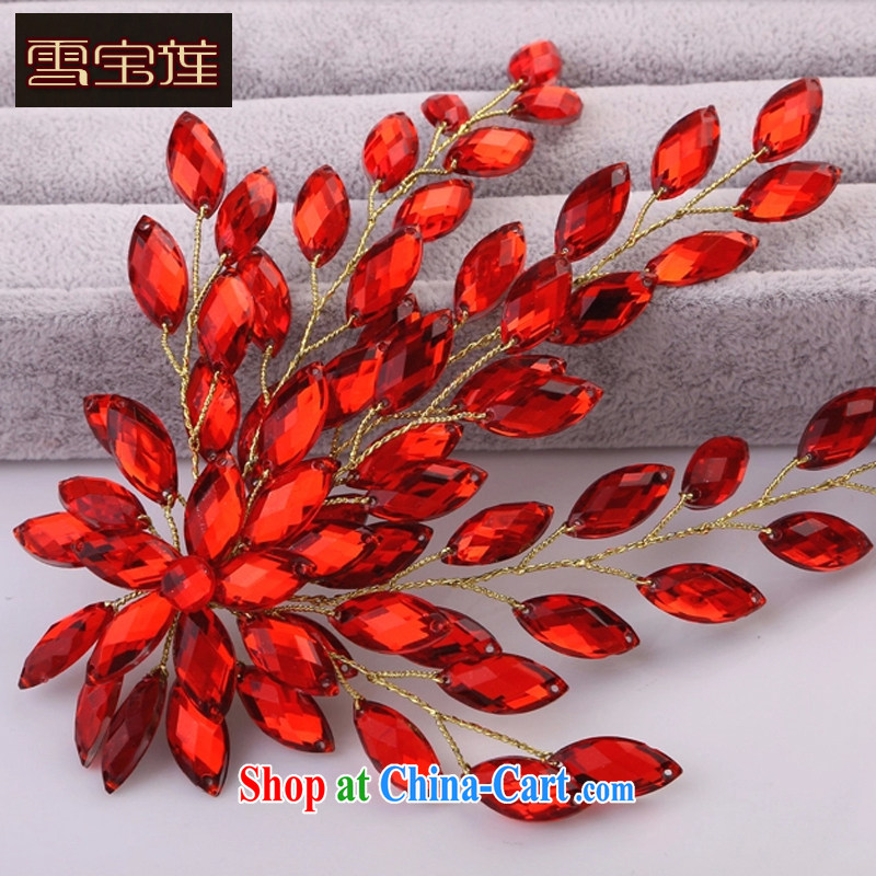 Snow-Po-lin wedding accessories Korean marriage and take their bows hair accessories hairpin cheongsam, dress, bridal head-dress red in the wheat-head flowers are red, snow-po lin (XUEBAOLIAN), online shopping