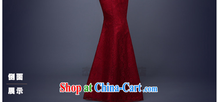 J. MIA 2015 new V for a field in shoulder cuff red long lace wedding dresses bridal toast clothing dress and wine red XXL pictures, price, brand platters! Elections are good character, the national distribution, so why buy now enjoy more preferential! Health
