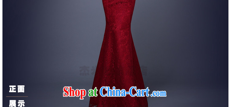 J. MIA 2015 new V for a field in shoulder cuff red long lace wedding dresses bridal toast clothing dress and wine red XXL pictures, price, brand platters! Elections are good character, the national distribution, so why buy now enjoy more preferential! Health