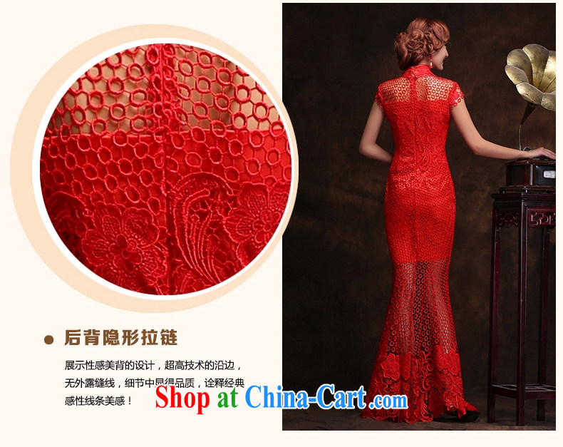 Snow Lotus beauty dresses cheongsam long red wedding lace beauty serving toast original improved bridal toast clothing bridesmaid gown evening dress picture color XL pictures, price, brand platters! Elections are good character, the national distribution, so why buy now enjoy more preferential! Health