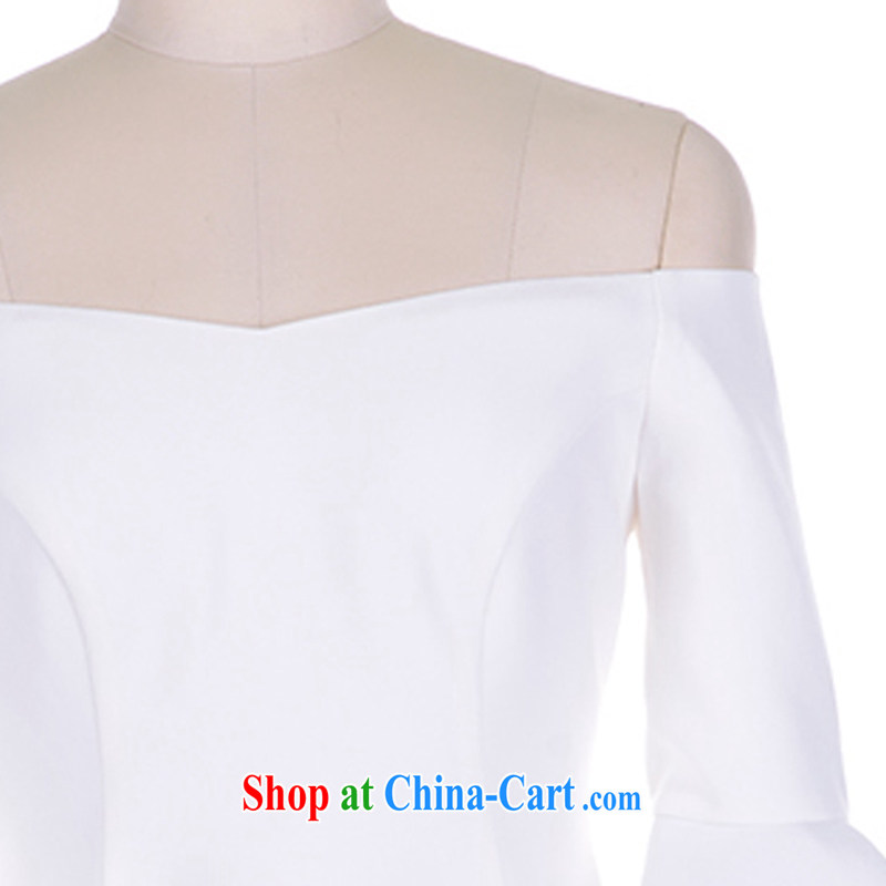 The YEUNG 2015 summer new European site a field for your shoulders beauty dresses the waist dress dress white M, Yang, shopping on the Internet